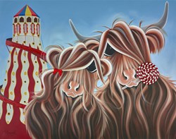Sucker For Moo by Jennifer Hogwood - Embellished Canvas on Board sized 28x22 inches. Available from Whitewall Galleries