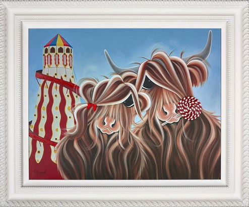 Sucker For Moo by Jennifer Hogwood - Framed Embellished Canvas on Board